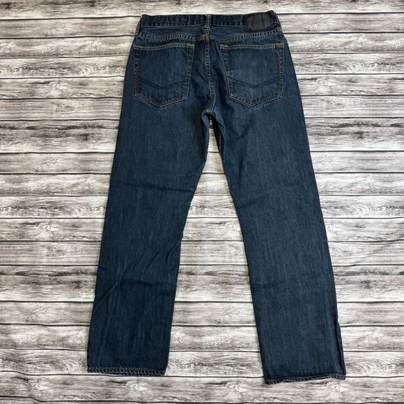 Men's Bullhead Denim Co 34x32 Slim Straight Dark Blue Jeans - Picture 2 of 11